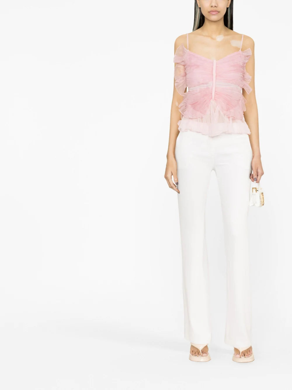 Blugirl by Blumarine top in organza di seta plisse