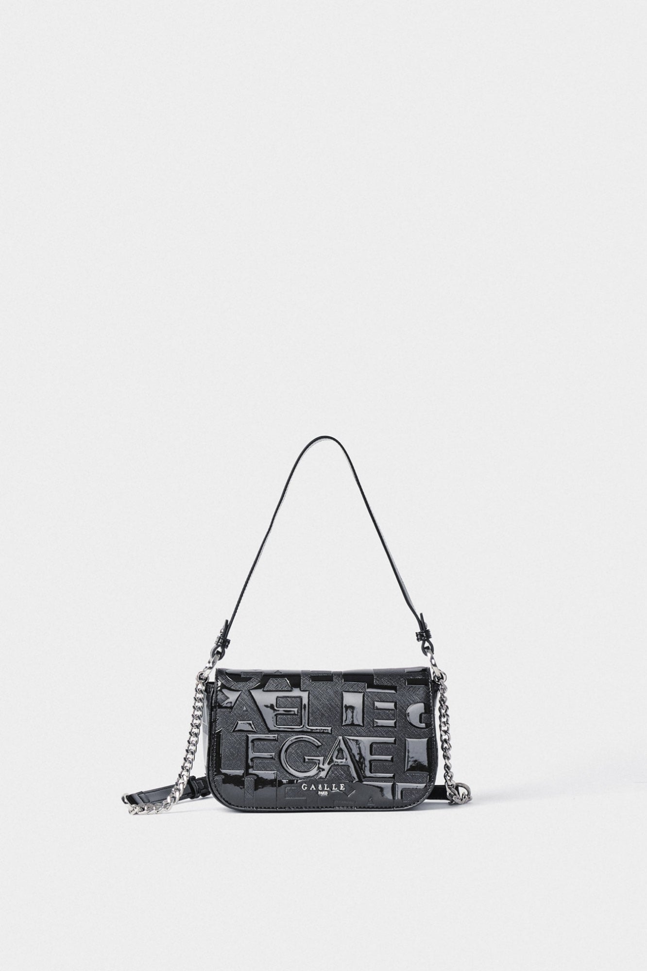 Gaelle Mini Shoulder Strap Allover Embossed Nero - Gaëlle Paris